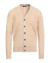 +39 Masq Man Cardigan Beige Size 44 Wool