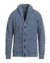 +39 Masq Man Cardigan Blue Size 44 Polyamide, Wool, Viscose, Cashmere