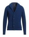 +39 Masq Man Cardigan Blue Size 44 Wool In Blue