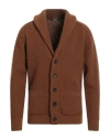 +39 Masq Man Cardigan Brown Size 44 Wool