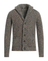+39 Masq Man Cardigan Deep Jade Size 38 Polyamide, Wool, Viscose, Cashmere In Green