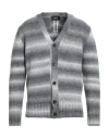 +39 Masq Man Cardigan Grey Size 40 Alpaca Wool, Wool, Nylon In Gray