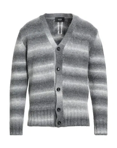 +39 Masq Man Cardigan Grey Size 40 Alpaca Wool, Wool, Nylon In Gray