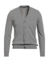+39 Masq Man Cardigan Light Grey Size 40 Wool