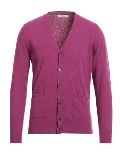 +39 Masq Man Cardigan Magenta Size 42 Wool