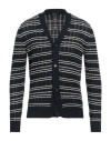 +39 Masq Man Cardigan Midnight Blue Size 42 Organic Cotton In Blue