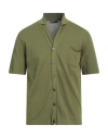 +39 Masq Man Cardigan Military Green Size 42 Cotton