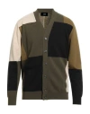 +39 Masq Man Cardigan Military Green Size 44 Wool