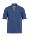 +39 Masq Man Cardigan Navy Size 40 Cotton In Blue