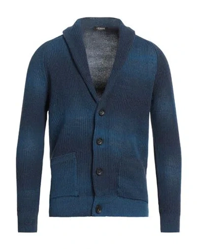 +39 Masq Man Cardigan Navy Size 44 Cotton, Polyamide