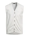 +39 Masq Man Cardigan Off White Size 44 Organic Cotton