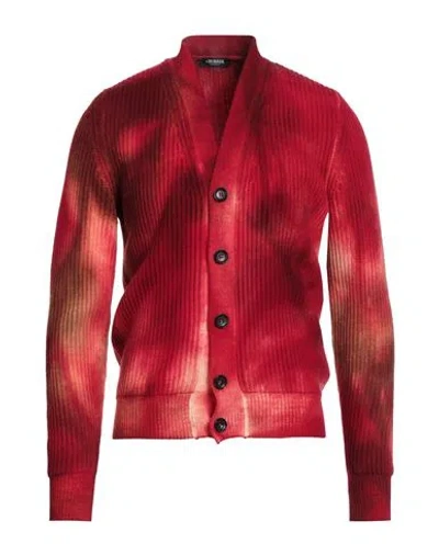 +39 Masq Man Cardigan Red Size 40 Wool, Polyamide