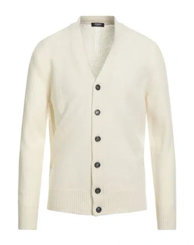 +39 Masq Man Cardigan White Size 44 Wool