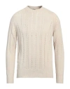 +39 Masq Man Sweater Beige Size 40 Cotton In Beige