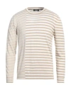 +39 Masq Man Sweater Beige Size 44 Organic Cotton In Beige