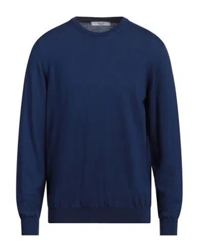 +39 Masq Man Sweater Blue Size 44 Merino Wool