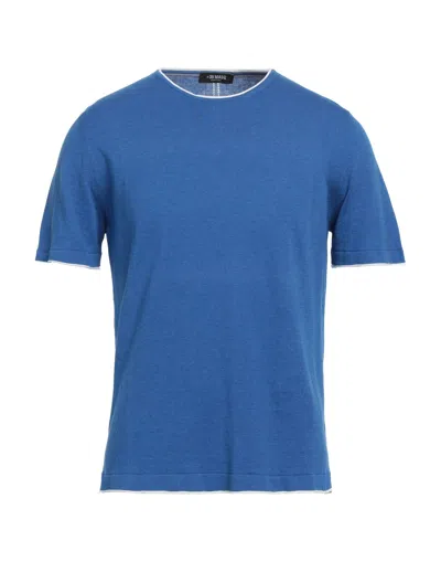 +39 Masq Man Sweater Bright Blue Size S Cotton