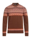 +39 Masq Man Sweater Brown Size 38 Wool