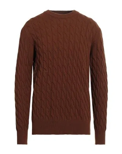 +39 Masq Man Sweater Brown Size 44 Wool