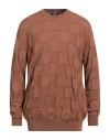 +39 Masq Man Sweater Brown Size 50 Merino Wool