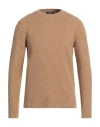 +39 Masq Man Sweater Camel Size 36 Cotton, Polyamide, Elastane In Beige
