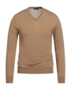 +39 Masq Man Sweater Camel Size 36 Wool, Silk