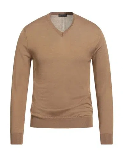 +39 Masq Man Sweater Camel Size 36 Wool, Silk