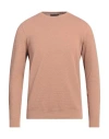 +39 Masq Man Sweater Camel Size 40 Cotton In Beige