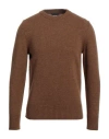 +39 Masq Man Sweater Camel Size 42 Merino Wool In Beige