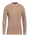 +39 Masq Man Sweater Camel Size 46 Cotton