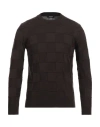 +39 Masq Man Sweater Chocolate Brown Size 38 Merino Wool