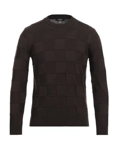 +39 Masq Man Sweater Chocolate Brown Size 38 Merino Wool