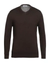 +39 Masq Man Sweater Chocolate Brown Size 40 Merino Wool