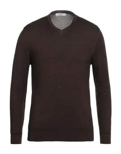+39 Masq Man Sweater Chocolate Brown Size 40 Merino Wool