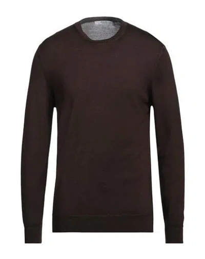 +39 Masq Man Sweater Chocolate Brown Size 42 Merino Wool