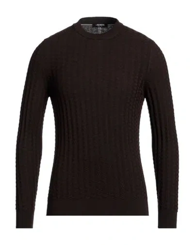 +39 Masq Man Sweater Chocolate Brown Size 44 Merino Wool