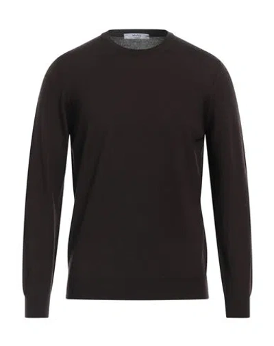 +39 Masq Man Sweater Dark Brown Size 40 Merino Wool