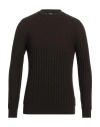 +39 Masq Man Sweater Dark Brown Size 44 Merino Wool