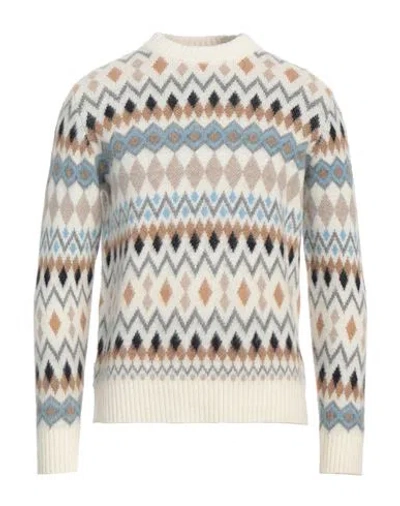 +39 Masq Man Sweater Ivory Size 44 Wool, Polyamide In White
