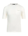 +39 Masq Man Sweater Ivory Size M Cotton In White