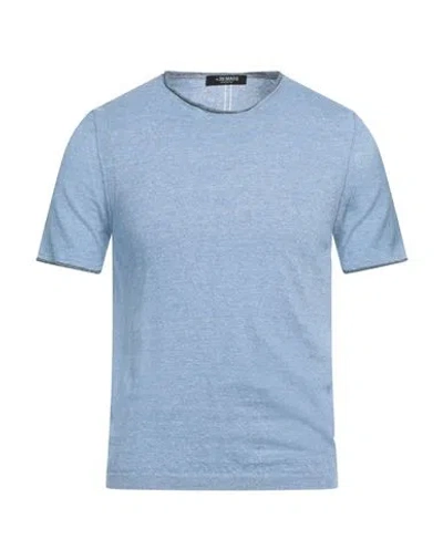+39 Masq Man Sweater Light Blue Size 44 Linen, Cotton