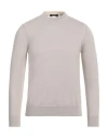 +39 Masq Man Sweater Light Brown Size 36 Merino Wool In Beige