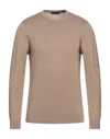 +39 Masq Man Sweater Light Brown Size 3xl Cotton In Beige
