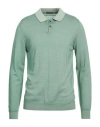 +39 Masq Man Sweater Light Green Size 40 Merino Wool In Green