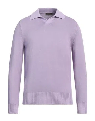 +39 Masq Man Sweater Mauve Size 42 Cotton In Purple