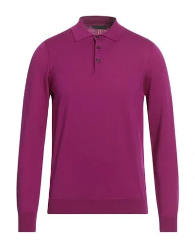 +39 Masq Man Sweater Magenta Size 38 Merino Wool