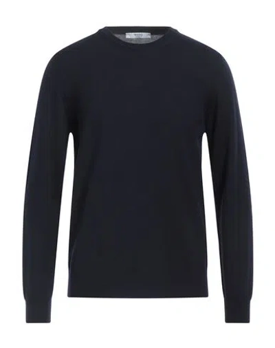 +39 Masq Man Sweater Midnight Blue Size 40 Merino Wool In Black