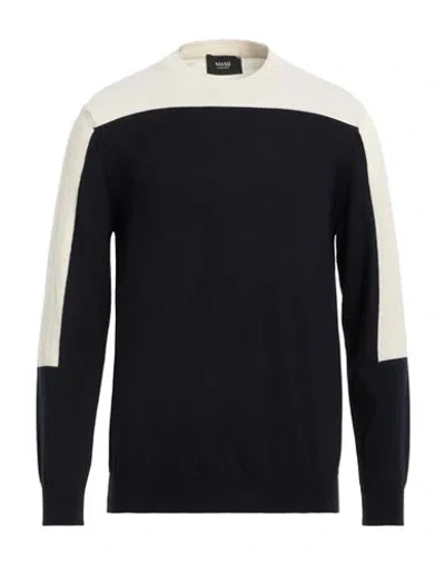+39 Masq Man Sweater Midnight Blue Size 40 Merino Wool, Wool In Blue