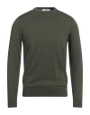 +39 Masq Man Sweater Military Green Size 38 Merino Wool In Green