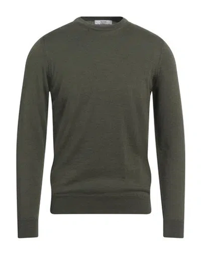 +39 Masq Man Sweater Military Green Size 38 Merino Wool